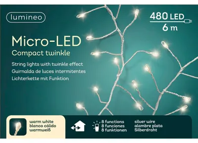 Immagine prodotto di Micro LED Compact Twinkle Effect L.600cm 480L argento/bianco caldo