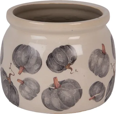 Immagine prodotto di Vaso da fiori Clayre & Eef Ø 12x10 cm Zucca in Vetroceramica beige