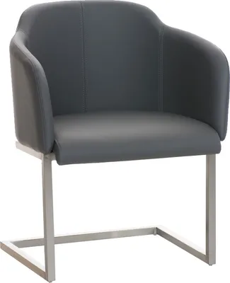 Produktbild von Besucherstuhl Freischwinger HLO-CP88 grau Kunstleder Edelstahl 84x45x52 cm, 120 kg belastbar