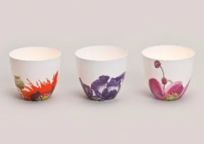 Produktbild von Windlicht BLUME aus Porzellan in verschiedenen Farben, Farbe:pink