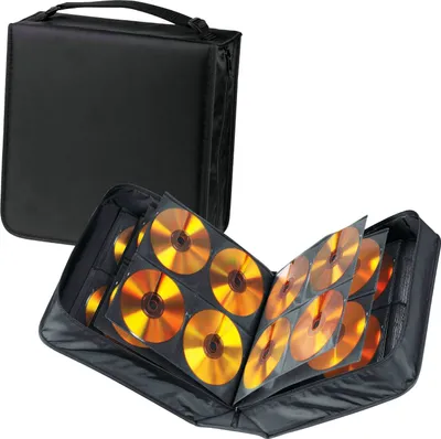 Produktbild von Hama CD Wallet Nylon 304, Black + CD Cleaning Cloth, 305 x 315 x 127 mm, Schwarz, Nylon