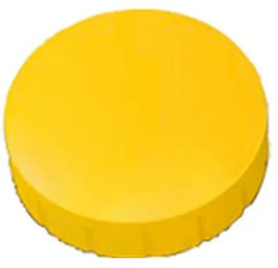 Image de MAUL Aimant rond 10 pièces 0,6 kg Plastique Ferrite incassable érodé laqué Ø 2,4 x 0,8 cm jaune