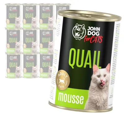 Produktbild von John Dog Katzenmousse mit Wachtel 12 x 400 g getreidefreies Nassfutter für Katzen