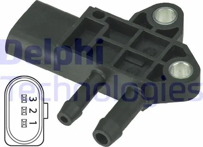 Produktbild von DELPHI DPS00002 Abgasdruck Differenzdrucksensor für VW GOLF VI (5K1) Golf V Schrägheck (1K1) POLO (9N) TOURAN (1T1, 1T2) TIGUAN (5N)