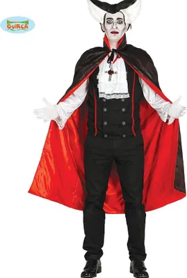 Obrázok produktu pre čierny plášť s červenou podšívkou 100 cm - 115 cm