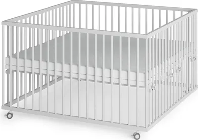 Produktbild von Laufgitter 120x120 cm mit Matratze - weiß - Premium Kollektion
