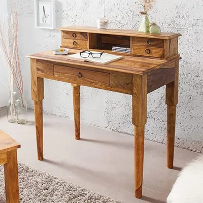 Produktbild von Massiver Sekretär BOMBAY 90cm natural Palisander Schreibtisch