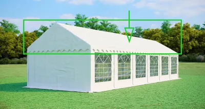 Obrázek produktu pro Náhradní střešní plachta pro párty stan 4x12 m – PVC 500 g/m², boční výška 2 m, bez konstrukce - Bílá