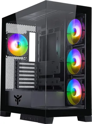 Produktbild von itek SHOWBUI 45B, Tower, PC, Schwarz, ATX, micro ATX, Mini-ITX, Blau, Grün, Rot, Taschenlüfter