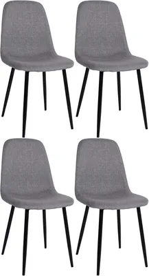 Produktbild von In And OutdoorMatch Esszimmerstühle Tabatha – Grau – 4er-Set – Stoff – Hochwertige Polsterung – Stilvolle Esszimmerstühle – Optik