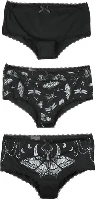 Produktbild von Gothicana by EMP Damen Schwarzes Panty-Set mit Prints M