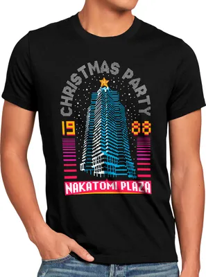 Produktbild von style3 Nakatomi Party Herren T-Shirt xmas weihnachten weihnachtspullover pulli ugly sweater strick