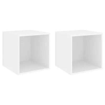 Image de vidaXL Armoires murales 2 pcs. Blanc 37x37x37 cm Bois composite