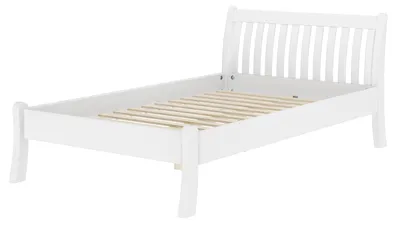 Produktbild von Weißes, breites Einzelbett 120x200 Kiefer massiv V-60.61W-12Rollrost inkl.