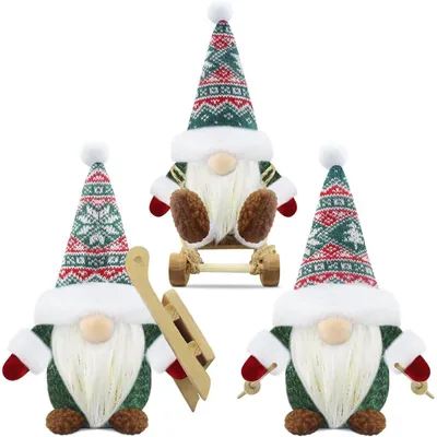 Produktbild von Weihnachtswichtel Figuren 3er Set Weihnachtsdeko Grün