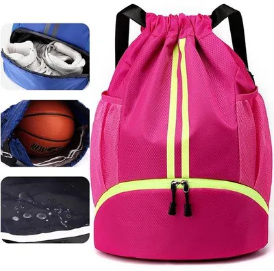 Productafbeelding van Ibenzoa® Robuuste sportrugzak, 32 x 15 x 47 cm – Met trekkoord, waterdichte binnenvakken, apart schoenvak, geschikt voor fitness en teamsport