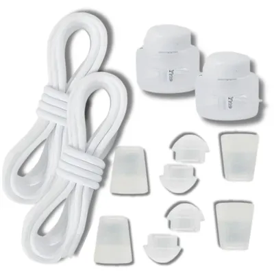 Image de Camerazar Lacets élastiques sans fil avec mécanisme de traction blanc