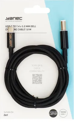 Immagine prodotto di Cavo di ricarica Yanec da USB-C a 7,4 x 5,0 mm Dell da 1,8 m