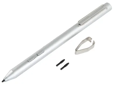 Image de Stylet numérique à écran tactile argenté, 2048 niveaux de sensibilité à la pression, 2 boutons, avec 2 pointes, pour tablettes Microsoft Pro 6, 5, 4 et 3