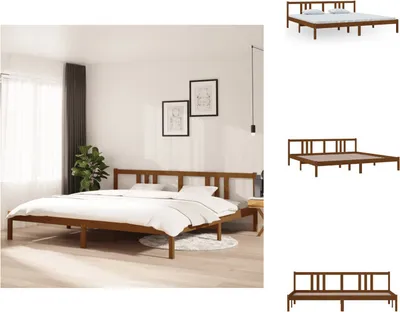 Produktbild von vidaXL Massivholzbett Honigbraun 200x200 cm -  Betten & Bettgestelle