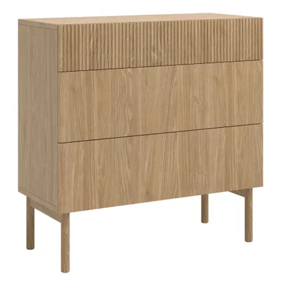 Obrázek produktu pro Selsey Nolie - Komoda se 3 zásuvkami, dubový vzhled, 90 cm