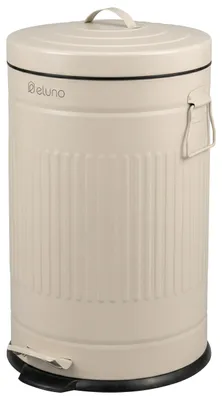 Obrázok produktu pre Odpadkový kôš eluno VINTAGE, pedálový, s objemom 20 litrov, kovový, v béžovej farbe