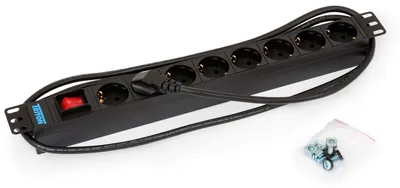 Produktbild von Tritón RAB-PD-X04-A1 19" Steckdosenleiste 8-fach, Triton RAB-PD-X04-A1, mit Schalter/Kontrolllampe, max. 16A