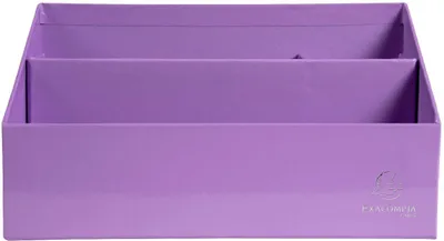 Imagen del producto de Caja y organizador de cartón para cartas, "Aquarel", extra resistente, con 3 compartimentos graduados, 25x10x14 cm, para formatos DL y C6, lápices, pastel, color malva
