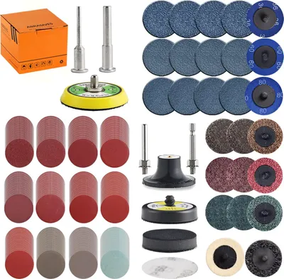 Produktbild von 270-teiliges 5,1 cm Schleifscheiben-Set für Bohrmaschinen, Winkelschleifer und Rotationswerkzeuge mit 0,3 cm und 0,6 cm Schaft, inklusive Körnungen 36-3000