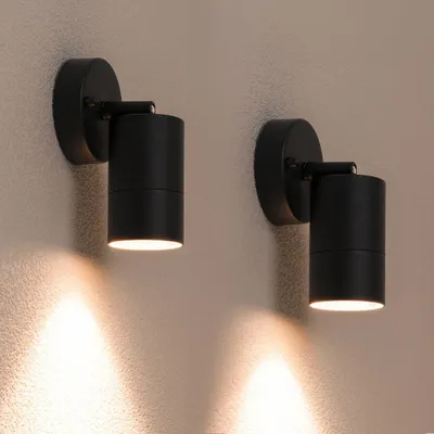 Produktbild von hoftronic LED Wandleuchten 4W 345lm 2700K GU10 Schwarz IP44 dimmbar