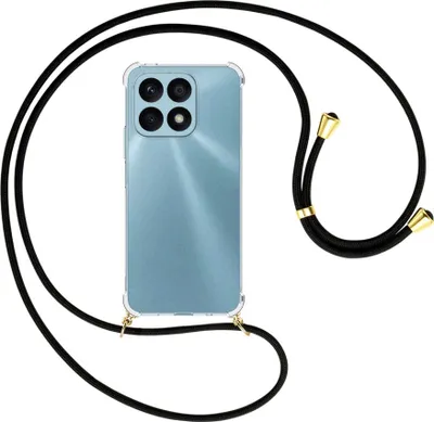 Produktbild von Handykette Backcover-Schutzhülle mit Band (Metall goldfarben) für Honor X8a (6.75'') - schwarz