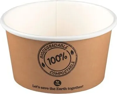 Produktbild von 25x Suppenbecher ToGo Verpackung aus Karton 350ml Ø11.5cm bis 100°C