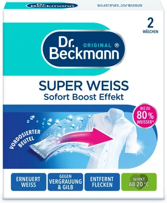 Produktbild von Dr. Beckmann Super Weiß | Gegen Grauschleier & Gilb | 2 x 40g