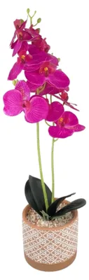 Produktbild von G.blümt Künstliche Orchidee groß, Phalaenopsis im Topf, Kunstpflanze Schmetterlingsorchidee wie echt Pink