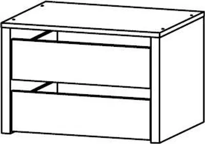 Produktbild von Rauch Schubkasteneinsatz mit 2 Schubkästen, Texline Leinenoptik, Naturfarben, für Schranktiefe 61 cm