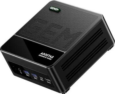 Zdjęcie produktu dla Mini PC – GEM12+ Barebone – AMD Ryzen 7 Pro 8845HS 8 rdzeni do 5,1 GHz – Radeon 780M – USB4 i USB‑C – poczwórny wyświetlacz 4K – czarny