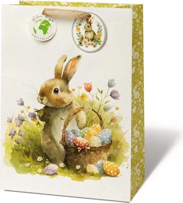 Produktbild von Ostern Geschenktasche groß Hase mit Osterkorb