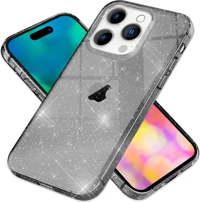 Produktbild von Hülle für iPhone 14 Pro Max - Glitzer Handyhülle Durchsichtig Bling Glitter Case Schwarz