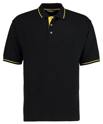 Image de Polo homme Kustom Kit St.Mellion, manches courtes FK449 (S) (noir/jaune)