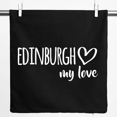 Produktbild von Huuraa Kissenbezug Edinburgh my love 40x40cm Black Baumwolle Dekokissenbezug Geschenkidee