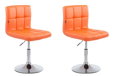 Produktbild von CLP 2er Set Lounger Palma V2 Kunstleder Lounger höhenverstellbar und drehbar. orange
