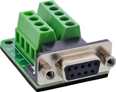 Obrázok produktu pre InLine 92501E, Terminal block / D-Sub 9, Čierna, Zelená, Samica/Samica, 12/22, 300 V, 10 mΩ