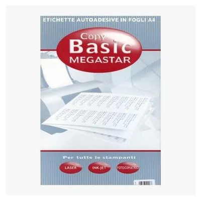Productafbeelding van Megastar witte zelfklevende etiketten, A4, 105x37 mm, 1600 stuks