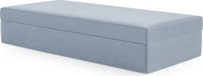 Produktbild von LIKMA Kinderbett 70x180 cm Pastellblau Bett mit Bettkasten Jugendbett Polsterbett Velvet Stoff