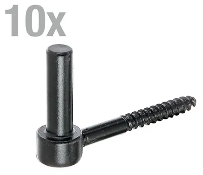 Produktbild von Alberts 10 x Kloben zum Einschrauben, 105 mm Länge, J-Haken, mit schwarzem Tauchlack