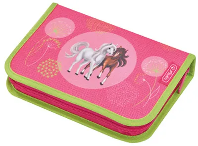 Produktbild von Herlitz Spring Horses, Weiches Federmäppchen, Polyester, Mehrfarbig, Abbildung, Reißverschluss, 203 mm