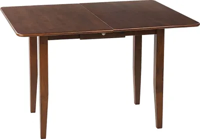 Produktbild von BELIANI Esstisch Dunkelbraun Gummibaumholz 90/120 x 60 cm Ausziehbar mit Schublade Massivholzbeine Rechteckig Retro Design