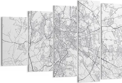 Produktbild von Bild auf Leinwand - Leinwandbild - 5 Teile - Stadt Karte Rom - 150x100cm - Wand Bild - Wanddeko - Wandbilder - Leinwanddruck - Bilder - Wanddekoration - Leinwand bilder - Wandbild - EG150x100-4682