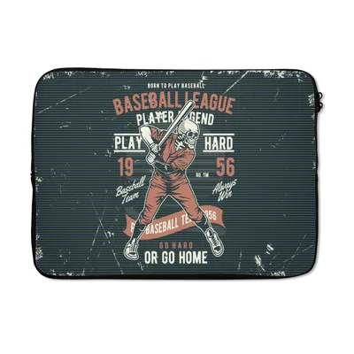 Produktbild von MuchoWow® Laptop Hülle 14 ZollJahrgang - Skelett - Baseball Laptoptasche - Laptoptasche - Stoßsicher - Schutzhaube