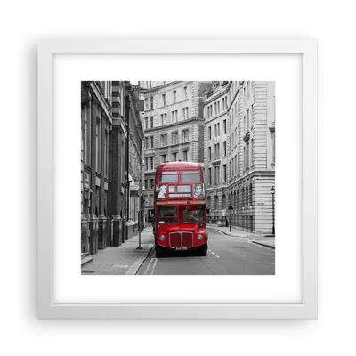 Produktbild von Gerahmtes Poster - Weißer Rahmen - Bus england urlaub london - 30x30 cm - Wand Bild - Wanddeko - Wandbilder - Kunstposter - Wandposter - Bilderrahmen - Bilder - Kunstdruck - Wandbild - P2WAC30x30-2153